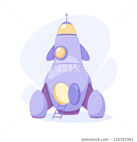 Space Rocket and Shuttle for Cosmos Exploration Vector Illustration 120787961