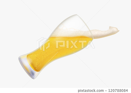 tilt beer glass lager isolated white back 120788084