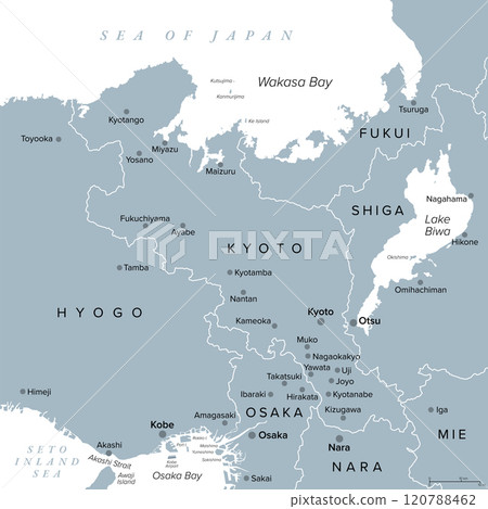 Tokyo Major Metropolitan Area, gray political map of the Capital Region of Japan, located on island Honshu. 120788462