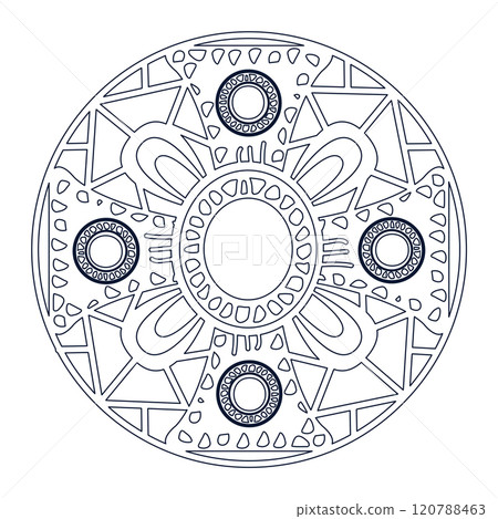 abstract ornamental design with a cross in a circle abstract ornamental design with a cross in a circle 120788463