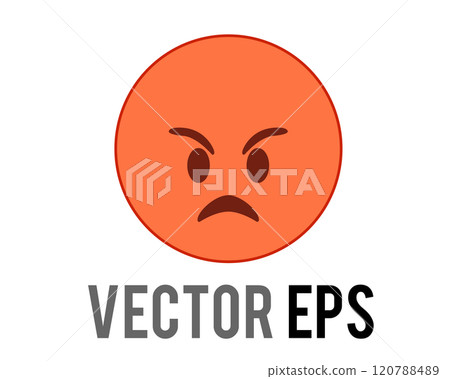 Angry red angry with black bar face icon 120788489