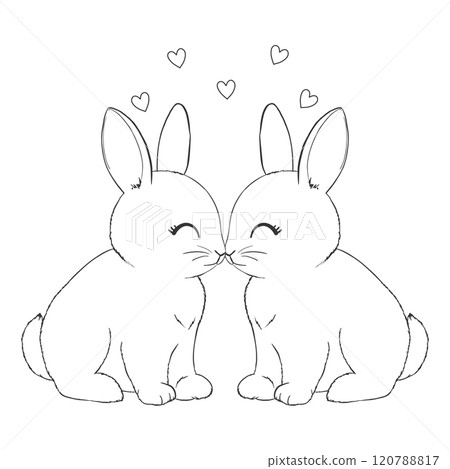 Cute outline rabbit, bunny for coloring. Rabbit Bunny Cartoon Outline Coloring Book or page for kids. Happy Easter in doodle style. Illustration Vector. Cute outline rabbit, bunny for coloring. Rabbit Bunny Cartoon Outline Coloring Book or page for kids. Happy Easter in doodle style. Illustration Vector. 120788817