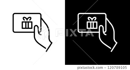禮物簡單的線條圖標 禮物簡單的線條圖標 120789105
