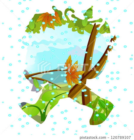 leaves in the nature 120789107