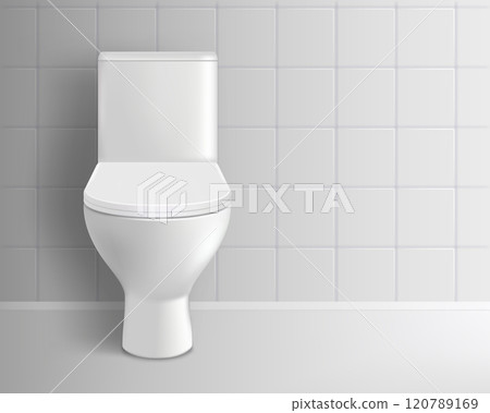 Bathroom interior with toilet bowl. Bathroom interior with toilet bowl. 120789169