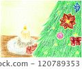 Crayon drawing of Christmas image 120789353