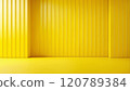 vivid yellow Room wall. Beautiful minimalistic interior background 120789384