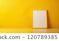 yellow picture frames in yellow room  photoframe for poster or picture. Backgroung 120789385