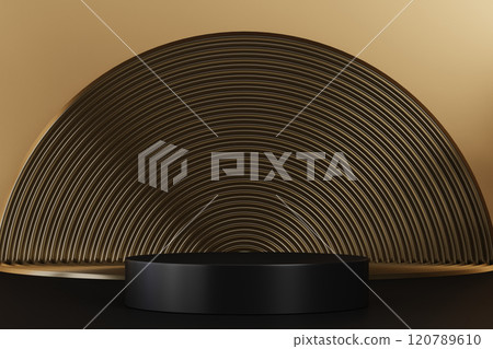 Fashion product background and stand black podium display with blank backdrops. Fashion product background and stand black podium display with blank backdrops. 120789610