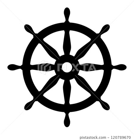 ships wheel silhouette shape, black and white vector illustration of boats wheel ships wheel silhouette shape, black and white vector illustration of boats wheel 120789670