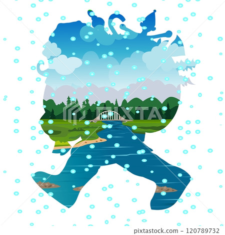 whale flying in the ocean whale flying in the ocean 120789732