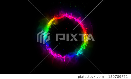 Rainbow fire ring effect background Rainbow fire ring effect background 120789751