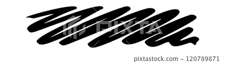 Black zigzag pen hatching doodle 120789871