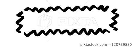 Rectangular wavy frame highlight scribble 120789880