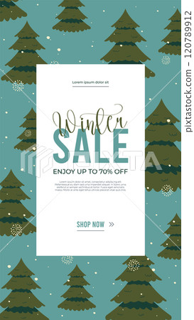 Background for Happy New Year shopping sale.Vertical Winter social media stories template.Christmas banners,cute illustrations with falling snowflakes.Event invitation,ad.Special offer text on ribbon. Background for Happy New Year shopping sale.Vertical Winter social media stories template.Christmas banners,cute illustrations with falling snowflakes.Event invitation,ad.Special offer text on ribbon. 120789912