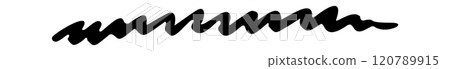 Trendy scribble wavy brush stroke 120789915