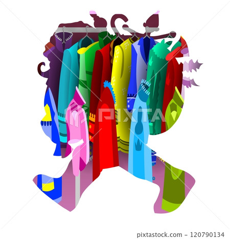 colorful clothes on white 120790134