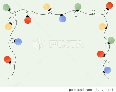 Christmas or decoration lights. Colorful frame with garland lights for holiday, birthday, celebration design.. 120790421