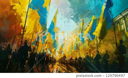 Ukraine defends its freedom and steadfast spirit at the rally Ukraine defends its freedom and steadfast spirit at the rally 120790497