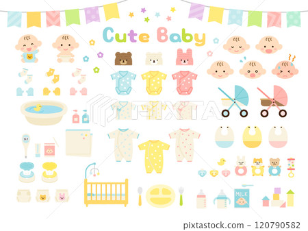 嬰兒用品插圖集 120790582