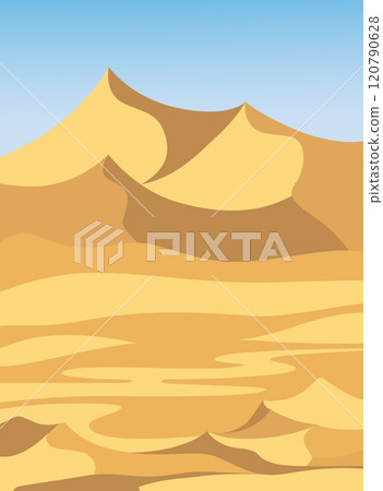 Vector illustration of desert. . Dunes and sand dunes Vector illustration of desert. . Dunes and sand dunes 120790628