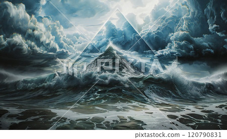 An image of the imaginary mysterious Bermuda Triangle 120790831