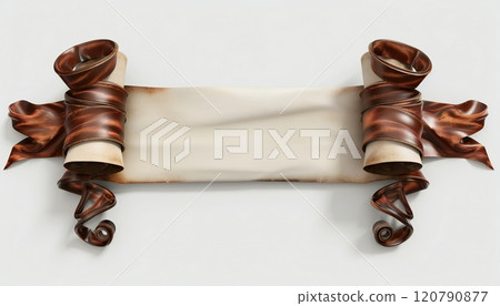 Mockup of a beautiful white scroll, diploma ribbon 120790877