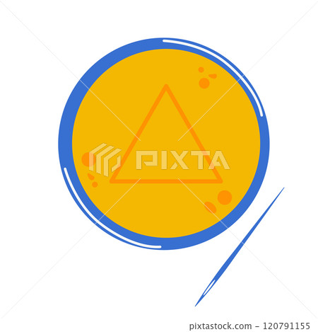 Korean Dalgona sugar toffees, sweets with signs triangle. Flat Vector illustration. Korean Dalgona sugar toffees, sweets with signs triangle. Flat Vector illustration. 120791155