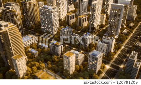 The concept of a modern ecological city. High tech green city. Modern city and environmental technology concept. Modern technologies in cities 120791209