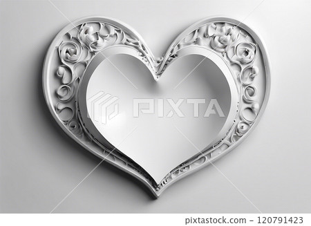 Beautiful white heart - Generative AI 120791423