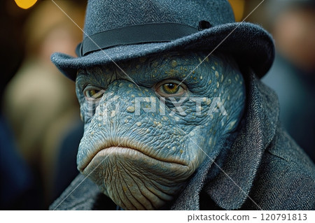 formal suit Whale wearing hat 120791813