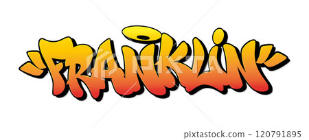 Franklin name in graffiti style. Vector illustration. Franklin name in graffiti style. Vector illustration. 120791895