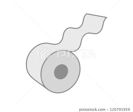 Toilet paper roll or tube icon design, template for wc. Bathroom hygiene icons, kitchen cleaning towel. Blank soft scroll product. 120791959