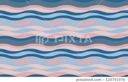 Abstract background with wavy stripes in vibrant colors, creating a rippled, liquid effect. Smooth curves and textured lines add elegance, vitality, and creativity. Ideal for wallpaper or textile. 120791976