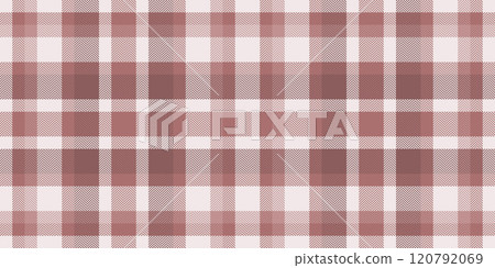 Rag seamless vector fabric, exotic tartan texture background. Tribal plaid check pattern textile in red and white colors. 120792069
