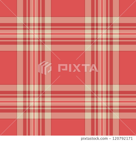 Equal seamless fabric tartan, panel background check plaid. Folklore texture vector pattern textile in red and light colors. Equal seamless fabric tartan, panel background check plaid. Folklore texture vector pattern textile in red and light colors. 120792171