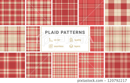 Plaid fabric designs with gingham and check patterns, perfect for rustic wallpapers, textiles, or celtic-inspired clothing prints. Plaid fabric designs with gingham and check patterns, perfect for rustic wallpapers, textiles, or celtic-inspired clothing prints. 120792217