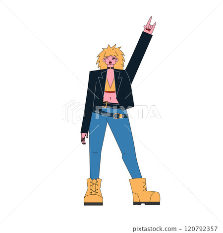 Punk rock girl. The female character of a metal singer. Punk rock girl. The female character of a metal singer. 120792357