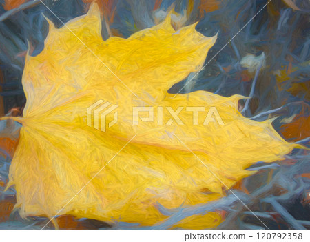 Yellow autumn leaf background. High quality digital illustration Yellow autumn leaf background. High quality digital illustration 120792358