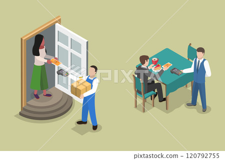 3D Isometric Flat Vector Illustration of QR Code For Payment, Electronic Scan, Digital Technology 120792755