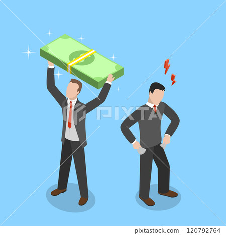 3D Isometric Flat Vector Illustration of Class Inequality, Income Disparity Between Employees 120792764