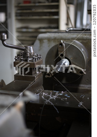 Cutting the side surface with a lathe Cutting the side surface with a lathe 120792835