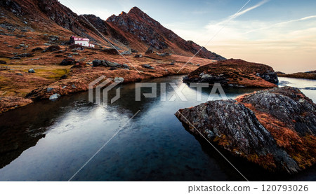 Beautiful lake in mountain feet 120793026