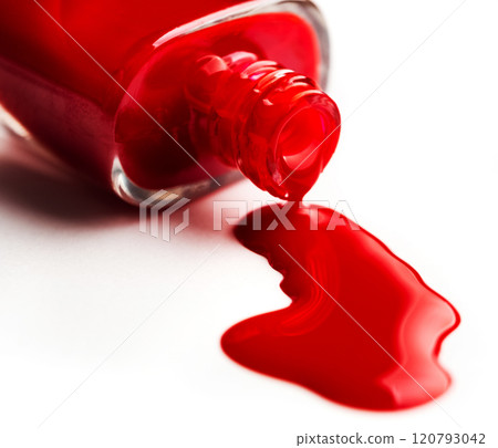 Pouring nail polish from bottle Pouring nail polish from bottle 120793042
