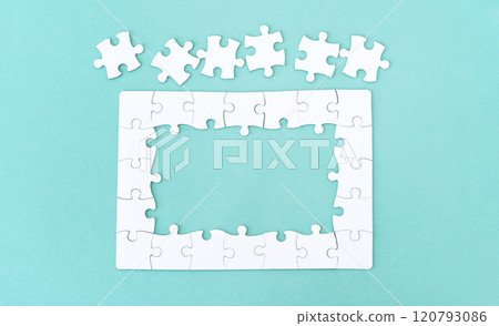 Puzzle with pieces for lettering Puzzle with pieces for lettering 120793086