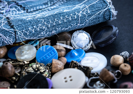 Beautiful sewing buttons assortment 120793093