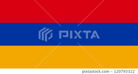 Armenia flag in official colors, dimensions and aspect ratio. Vector flag symbolizing national pride, identity, heritage, patriotism and authority Armenia flag in official colors, dimensions and aspect ratio. Vector flag symbolizing national pride, identity, heritage, patriotism and authority 120793322