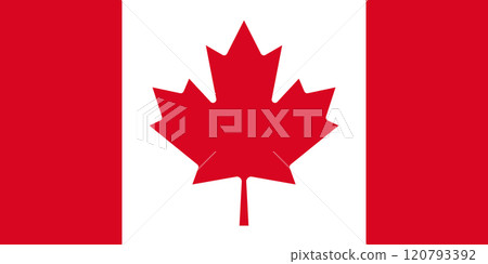 Canada flag in official colors, dimensions and aspect ratio. Vector flag symbolizing national pride, identity, heritage, patriotism and authority 120793392