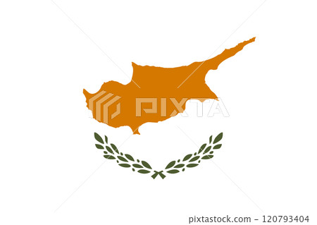 Cyprus flag in official colors, dimensions and aspect ratio. Vector flag symbolizing national pride, identity, heritage, patriotism and authority Cyprus flag in official colors, dimensions and aspect ratio. Vector flag symbolizing national pride, identity, heritage, patriotism and authority 120793404