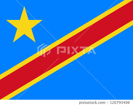 Democratic Republic of the Congo flag in official colors, dimensions and aspect ratio. Vector flag symbolizing national pride, identity, heritage, patriotism and authority Democratic Republic of the Congo flag in official colors, dimensions and aspect ratio. Vector flag symbolizing national pride, identity, heritage, patriotism and authority 120793406